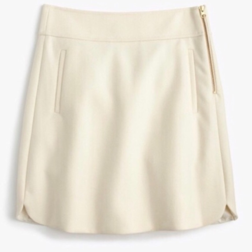 J Crew Mini Skirt In Double Serge Wool